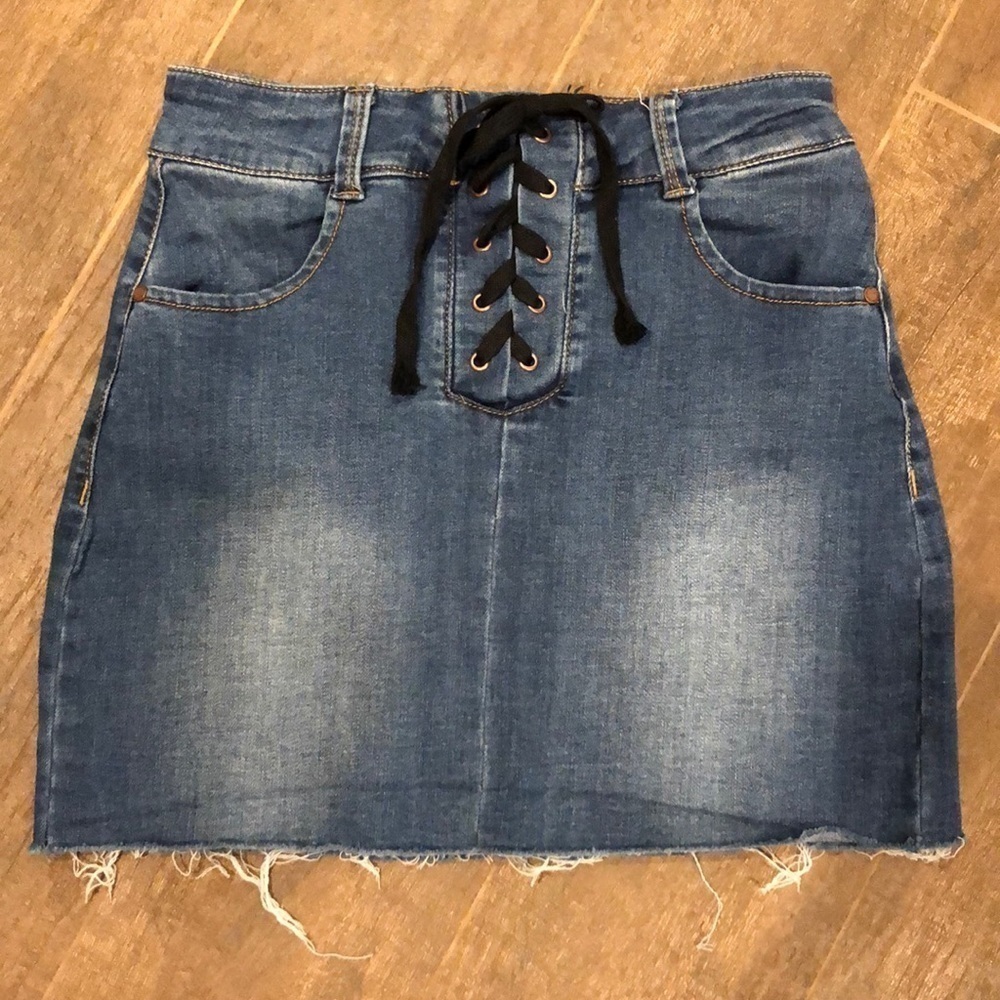 Blue Denim Mini Skirt - Black Label